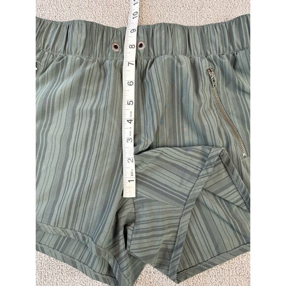 Athleta Sway Shorts Striped Athleisure Outdoors Casual Olive Green Size Small - Picture 6 of 7